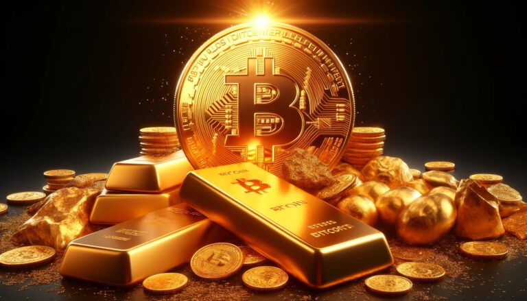 DALL·E 2024-04-28 12.07.47 - A visually striking image depicting Bitcoin and gold